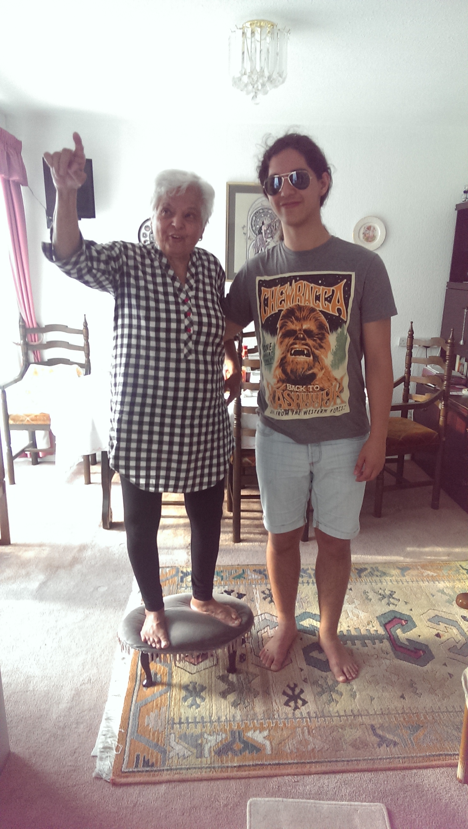 Surjit sharing a light-hearted moment with her grandson