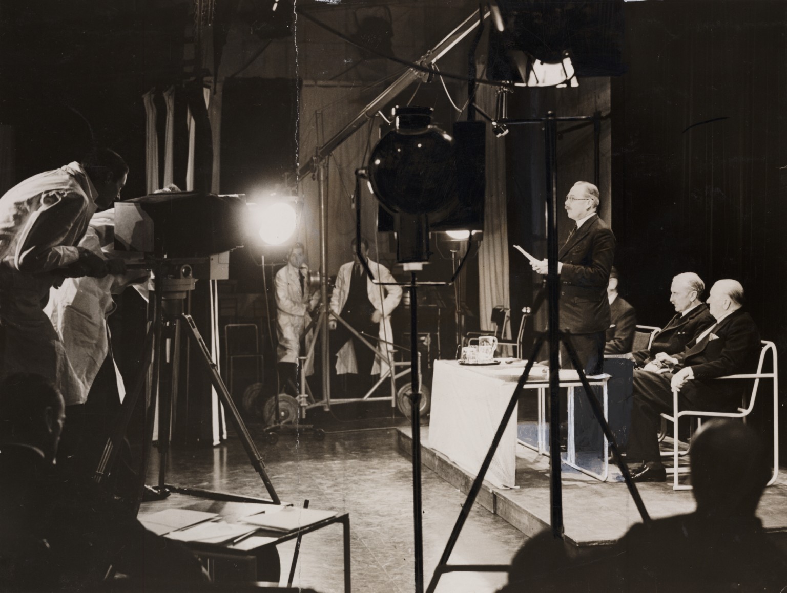 A 1930s BBC television studio at the dawn of broadcasting