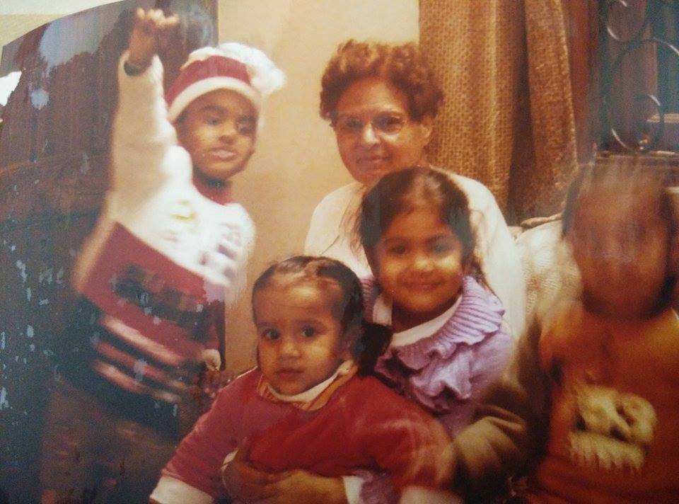 Surjit with her grandchildren - a treasured family moment