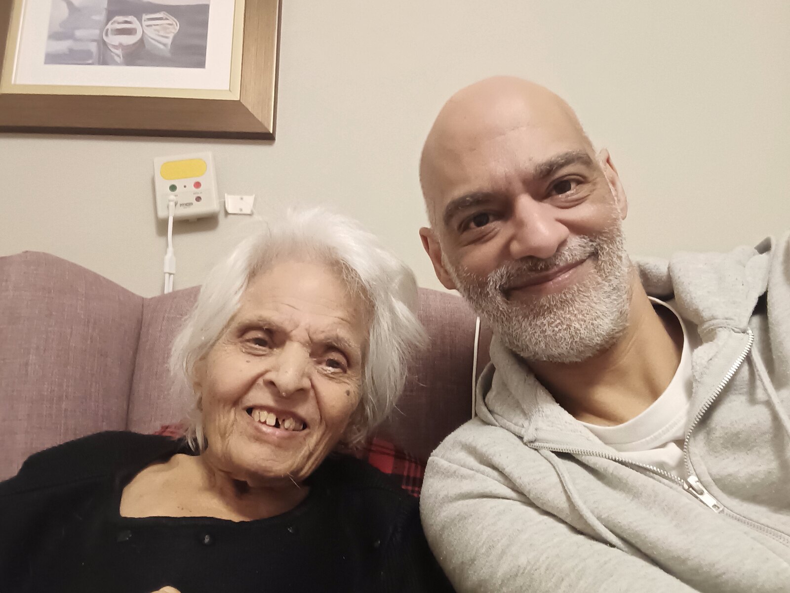 Surjit in a treasured selfie with her son — a proud mother